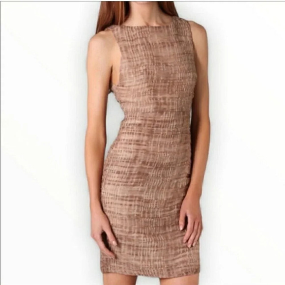 Alice + Olivia by Stacey Bendet Dusty Pink Ginger Rouched Fitted Dress Size 10 - Picture 3 of 16